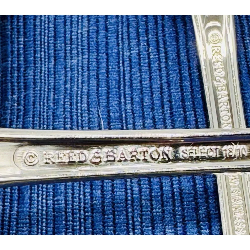 Reed and Barton‎ Cortland Soup Spoon Glossy Stainless Flatware 7 inch Lot of 4